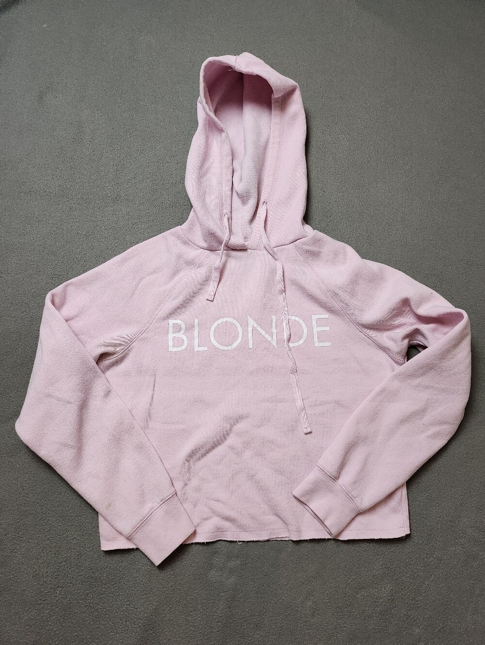 Brunette the Label Blonde Cropped Pink Hoodie SZ S / XS